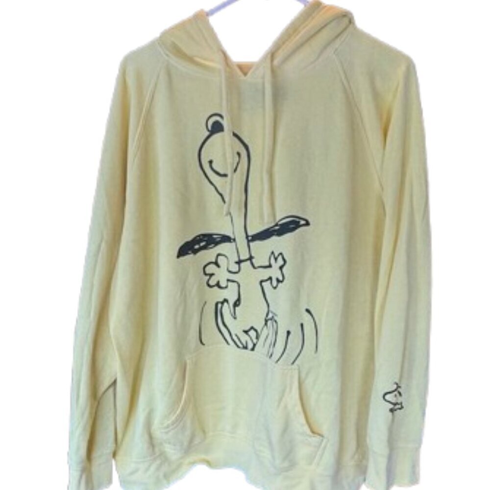 Official Peanuts Worldwide LLC Yellow Snoopy Hoodie Sweatshirt -Unisex